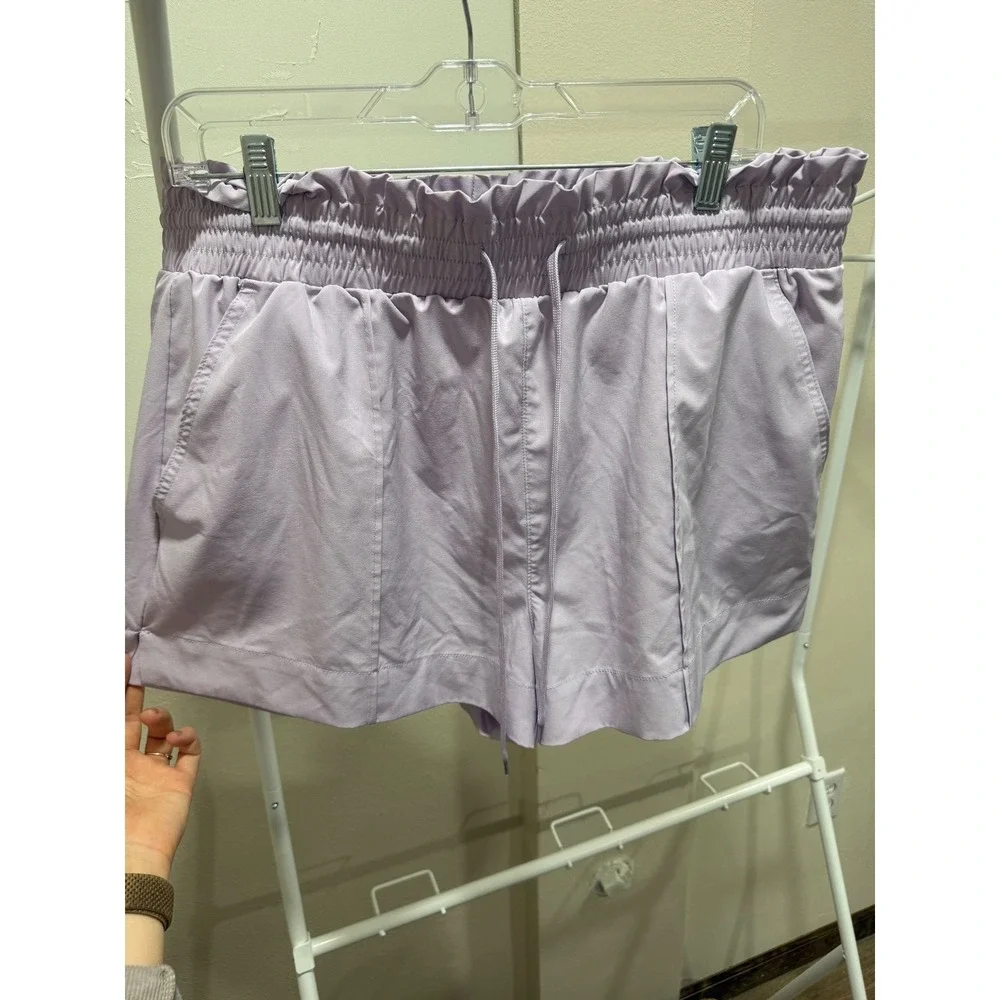 Lavendar Paperbag Waist Girly Athleisure Athletic Lightweight Shorts Size XXL